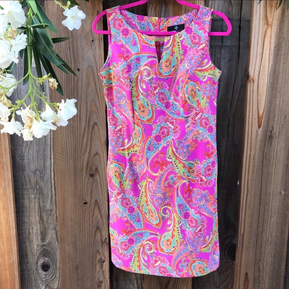 Ronni Nicole Bright Pink Paisley Dress.